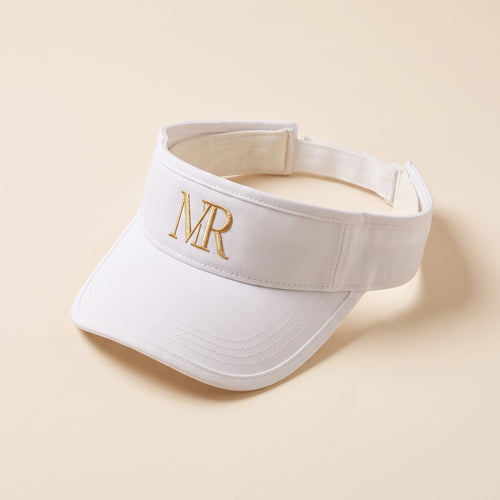 La Visière Revers Blanc, monogramme MR doré